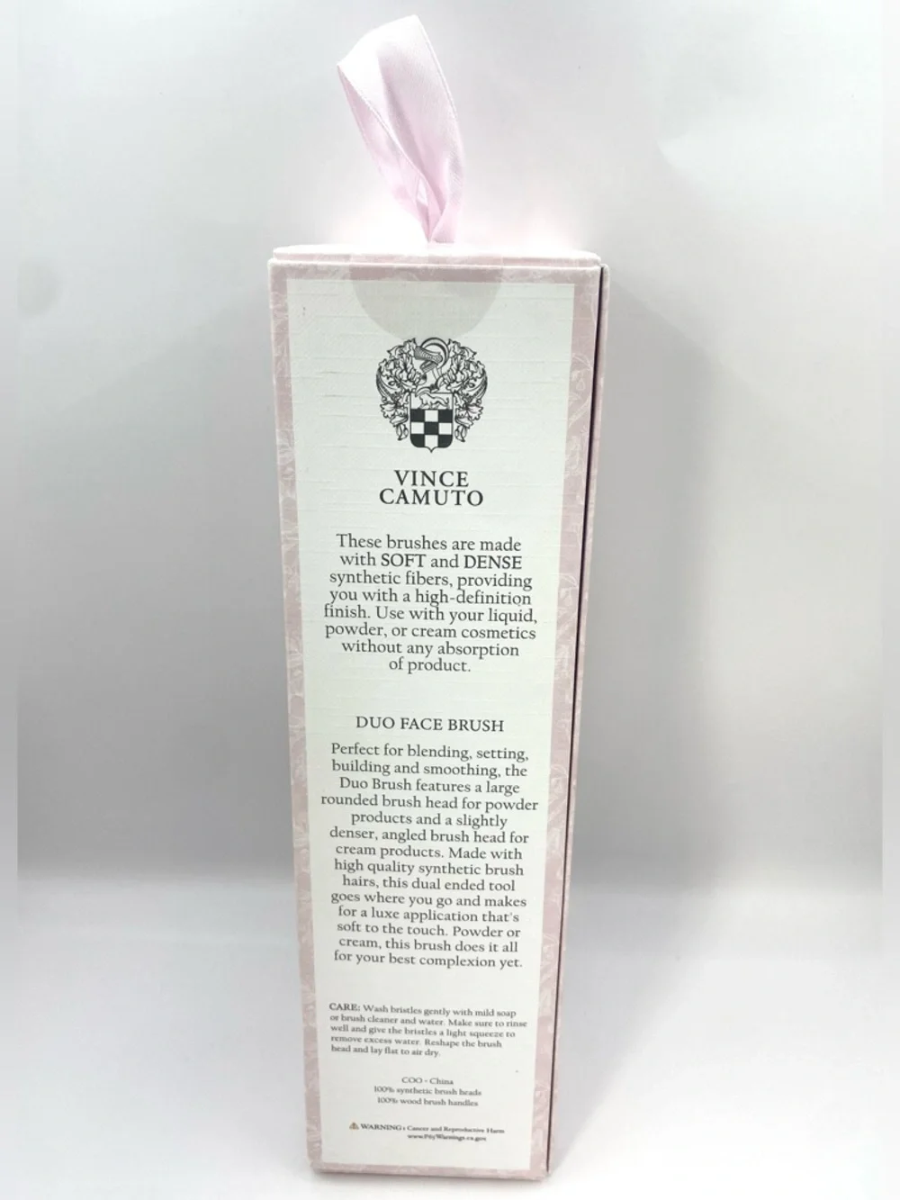 Vince Camuto Luxury‎ Beauty Duo Face Brush Pink Floral Double-Ended